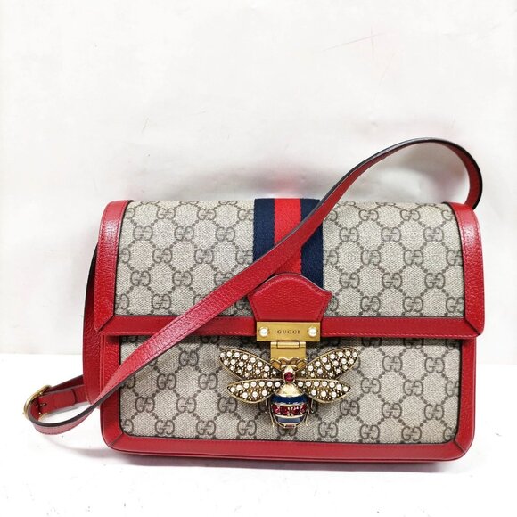 Gucci Queen Margaret Brown PVC Shoulder Bag mon937-101325 - Picture 1 of 16